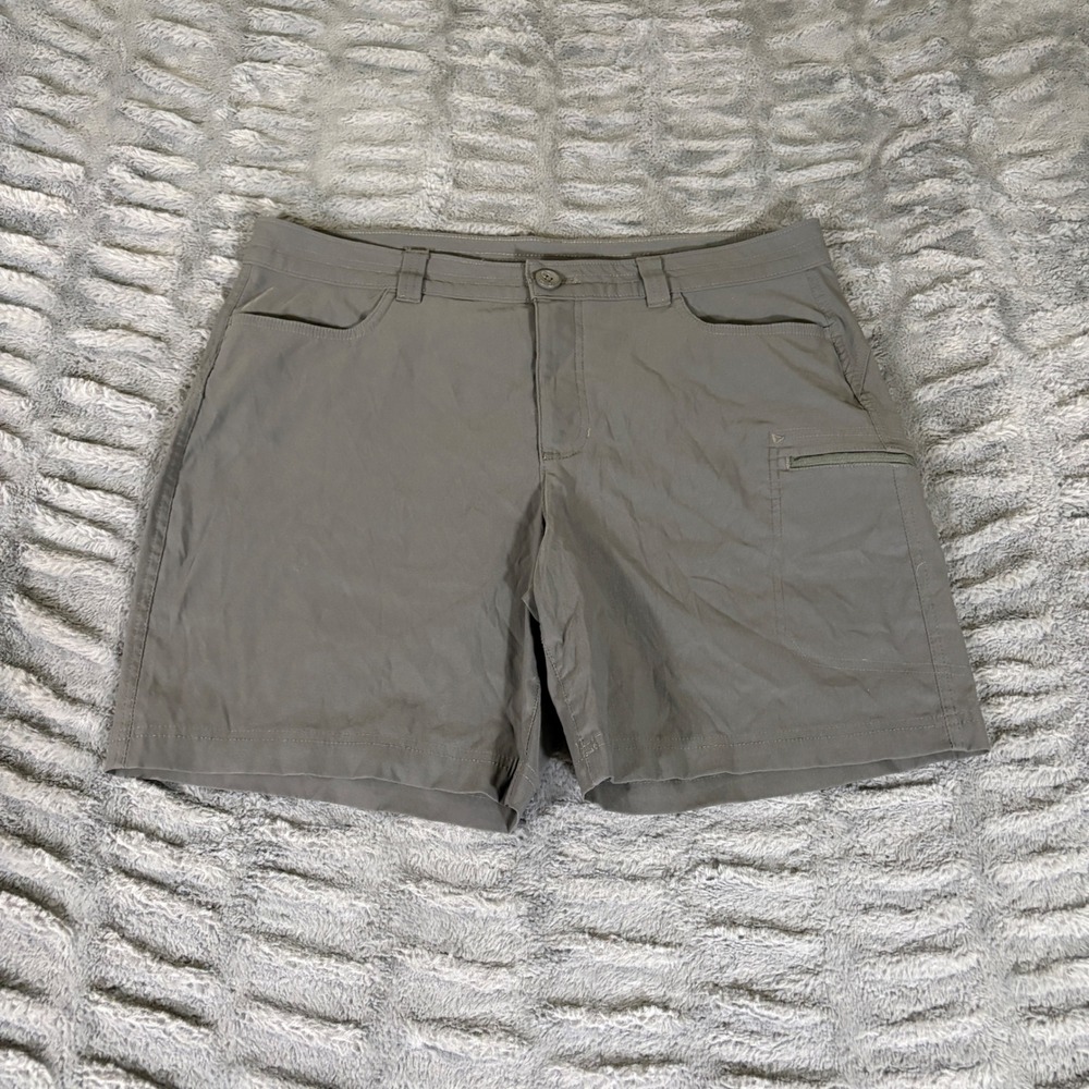 Eddie Bauer Womens Gray Hiking Shorts Size 14 Nylon Spandex Outdoor AT331